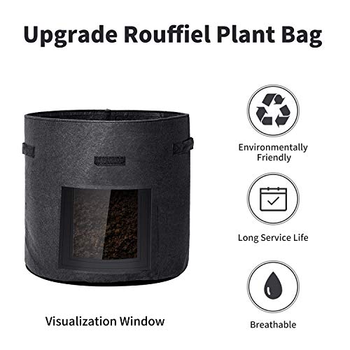 Rouffiel Potato Grow Bags, 5 Pack 7 Gallon Planting Pots with Velc...