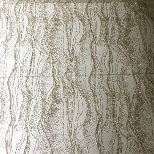 Length 118 Inches Width 51 Inches Wavy Striped Sequin Mesh Gilded ...