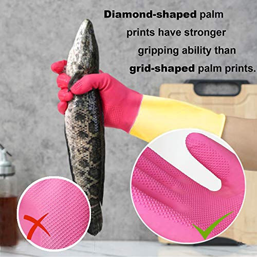 ROYAKI Chemical Gloves,Waterproof Cleaning Protective Flock Lined ...