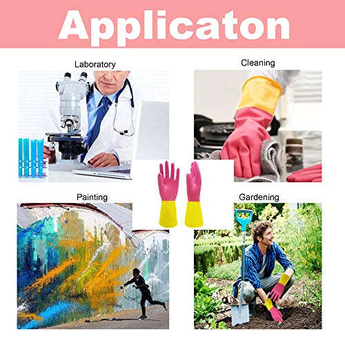 ROYAKI Chemical Gloves,Waterproof Cleaning Protective Flock Lined ...