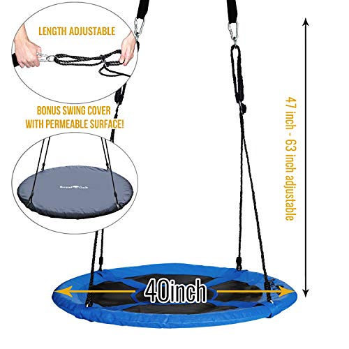 Saucer Tree Swing ,Giant 40 Inches with Carabiners and Flags, 700 ...