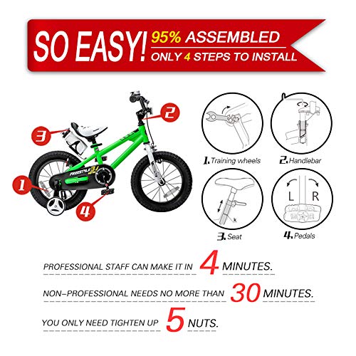 RoyalBaby Kids Bike Boys Girls Freestyle BMX Bicycle With Kickstan...