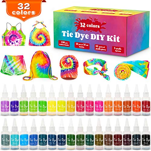 Tie Dye Kit, 32 Colors Shirt Dye Kit for Kids, Adults, User-Friend...