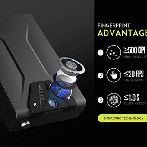 RPNB Safe,California DOJ Certified,Smart Pistol Safe Quick Acc...