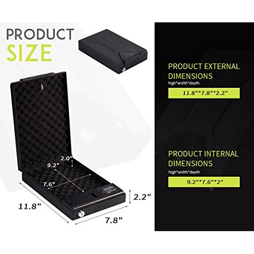 RPNB Safe,California DOJ Certified,Smart Pistol Safe Quick Acc...
