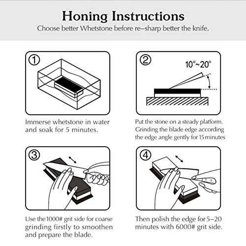 Knife whetstone,Knife Sharpening Stone Kit, stone sharpener,1000/6...