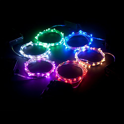 RTGS 60 LEDs String Lights Battery Operated on 20 Feet Long Silver...