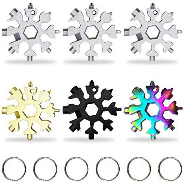 6 Packs Snowflake Multi Tool,18 in 1 Snowflake Multitool,Snowflake...