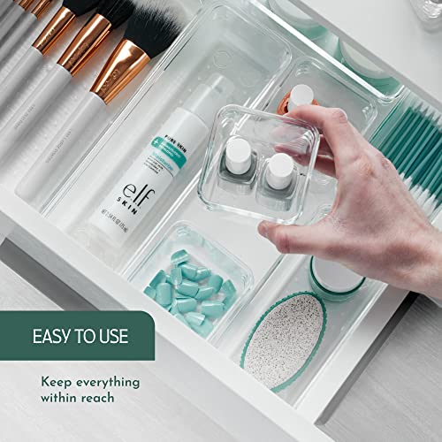 Ruboxa Clear Drawer Organizer - 25 PCS Clear Plastic Drawer Organi...
