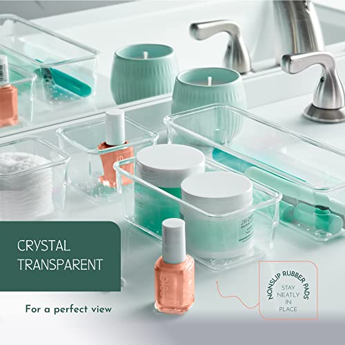 Ruboxa Clear Drawer Organizer - 25 PCS Clear Plastic Drawer Organi...