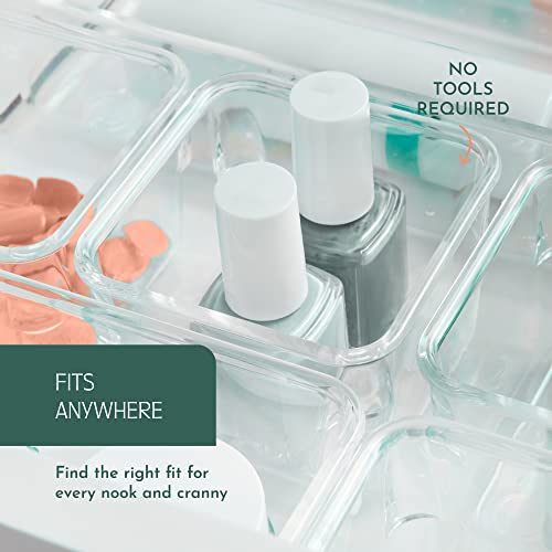 Ruboxa Clear Drawer Organizer - 25 PCS Clear Plastic Drawer Organi...