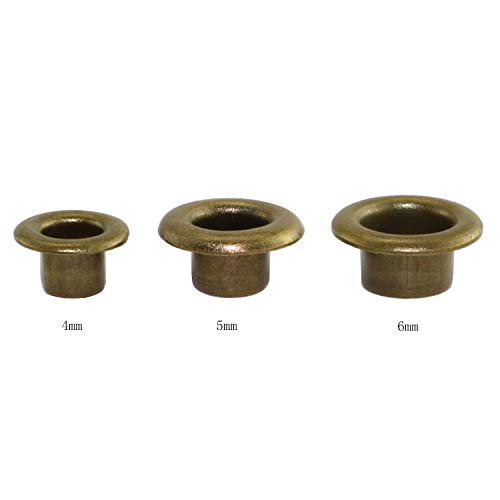 RuiLing 100pcs 4mm Bronze Metal Eyelets Round Inner Hole Grommets ...