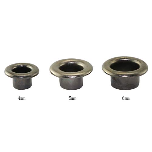RuiLing 100pcs 5mm Black Metal Eyelets Round Inner Hole Grommets D...