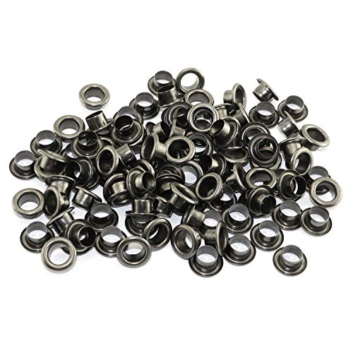 RuiLing 100pcs 5mm Black Metal Eyelets Round Inner Hole Grommets D...