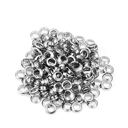 RuiLing 100pcs 5mm Silver Metal Eyelets Round Inner Hole Grommets ...