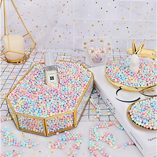 Macaron Rainbow Colored Small Balls, Gift Box Filler Foam Beads, D...