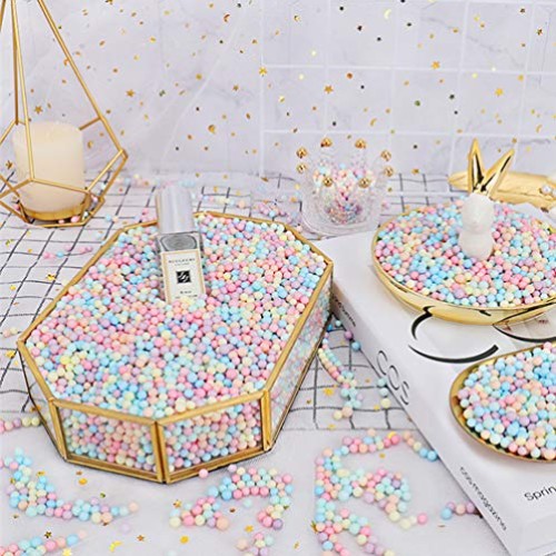 Macaron Rainbow Colored Small Balls, Gift Box Filler Foam Beads, D...