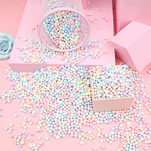 Macaron Rainbow Colored Small Balls, Gift Box Filler Foam Beads, D...