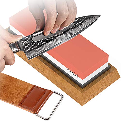 Knife Sharpening Stone Kit, RULA Professional Whetstone Sharpener ...