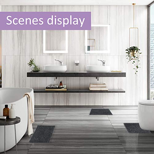 Bathroom Rugs Set Non Slip 3 Piece Bath Rugs Extra Soft Chenille B...