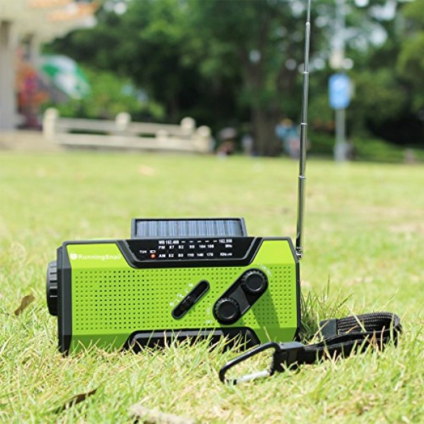 RunningSnail Solar Crank NOAA Weather Radio For Emergency with AM/...