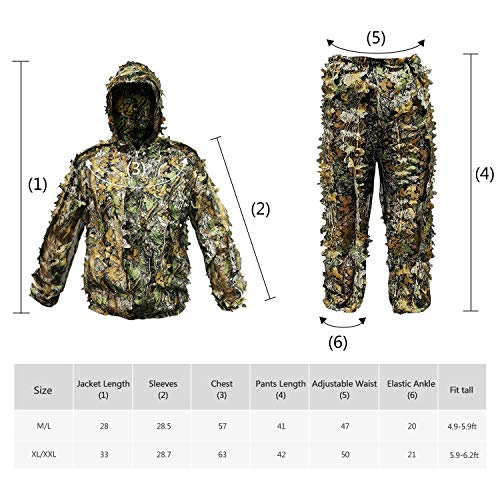 RUNPO Upgrade Ghillie Suit Outdoor 3D Lifelike Super Lightweight H...