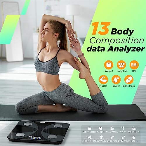 RUNSTAR Scale for Body Weight and Fat Percentage, Ultra-Precision ...