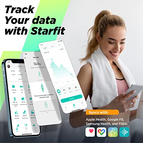 RUNSTAR Scale for Body Weight and Fat Percentage, Ultra-Precision ...