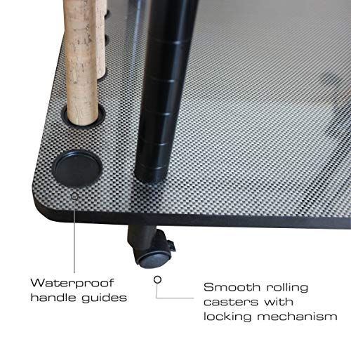 Rush Creek Creations 12 Fishing Rod Tackle Cart - 5 Minute Assembl...