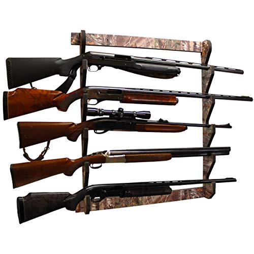 Rush Creek Creations Realtree Indoor 5 Rifle/Shot Wall Storage ...