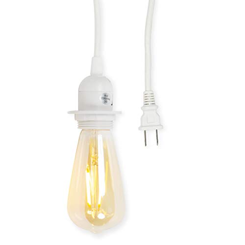 Rustic State White Fabric Cord Set 15 Feet Hanging Pendant Light ...