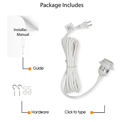 Rustic State White Fabric Cord Set 15 Feet Hanging Pendant Light ...