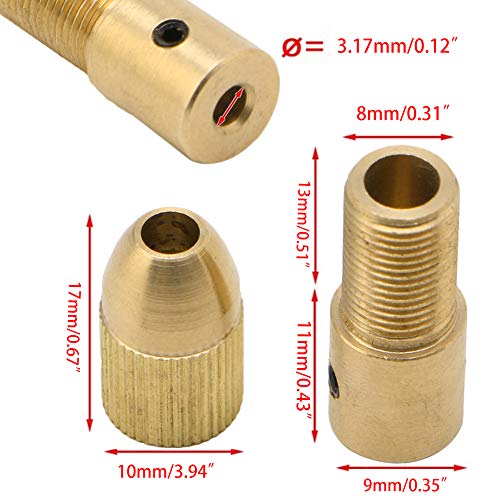 RUZYY 0.5-3mm 7Pieces Small Electric Drill Bit Collet Clamp Micro ...