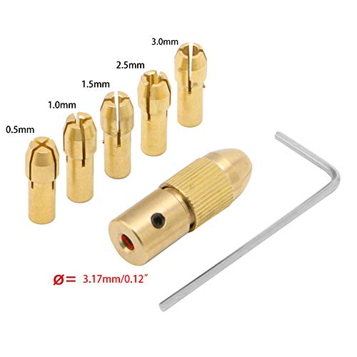 RUZYY 0.5-3mm 7Pieces Small Electric Drill Bit Collet Clamp Micro ...