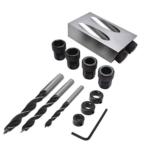 RUZYY 14Pieces/Set Woodworking Pocket Hole Jig 6/8/10mm Oblique H...