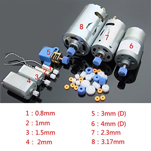 RUZYY 16 Kinds Shaft Gears Spindle Gears Gear-B 2MM 2.3MM 3MM 3.17...