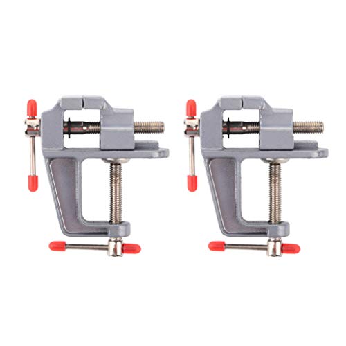 RUZYY 2Pieces Mini Table Clamp Small Bench Vice Upgraded cast Iron...