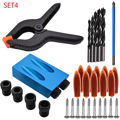 RUZYY 34Pieces/Set Woodworking Clamp Pocket Hole Jig Kit 6-10mm Ma...
