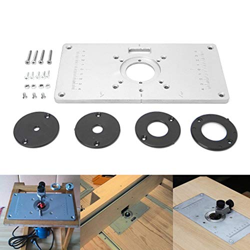 RUZYY 700C Aluminum Router Table Insert Plate + 4 Rings Screws for...