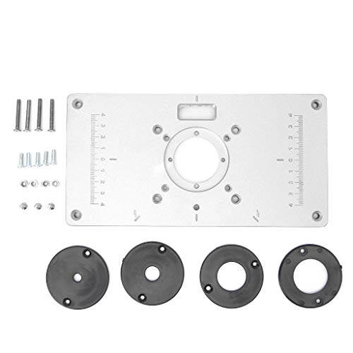 RUZYY 700C Aluminum Router Table Insert Plate + 4 Rings Screws for...