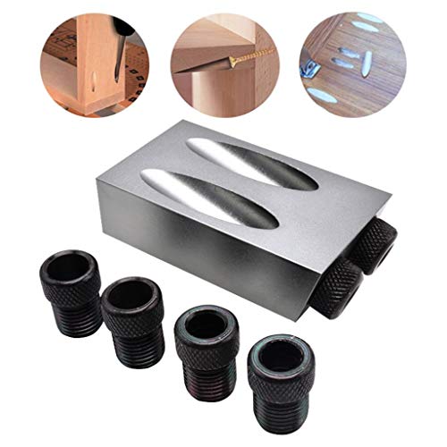RUZYY 8Pieces/Set Woodworking Pocket Hole Jig Kit 6/8/10mm 15 Degr...