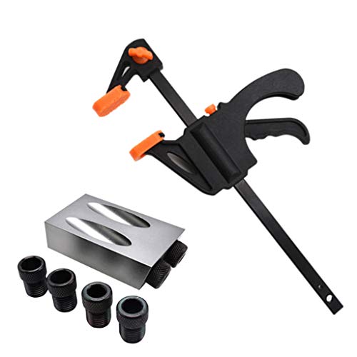 RUZYY 8Pieces/Set Woodworking Pocket Hole Jig Kit 6/8/10mm 15 Degr...
