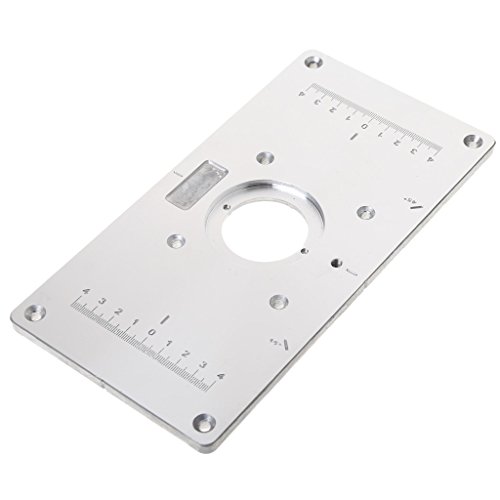 RUZYY Aluminum Router Table Insert Plate w/ 4 Rings Screws for Woo...