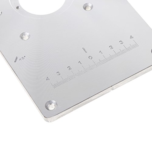 RUZYY Aluminum Router Table Insert Plate w/ 4 Rings Screws for Woo...