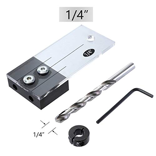 RUZYY Dowel Jig Acrylic Hardened Steel Pocket Hole Jig 1/4 Inch Dr...