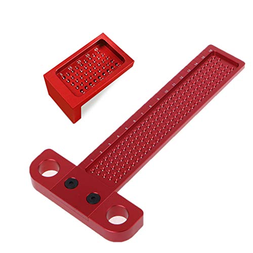 RUZYY Measuring Ruler Scriber T-Type Hole Scribing Gauge Aluminum ...