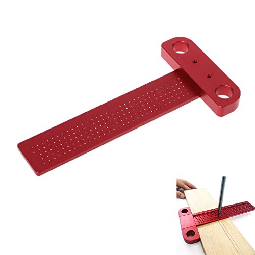 RUZYY Measuring Ruler Scriber T-Type Hole Scribing Gauge Aluminum ...