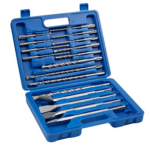 17 PCS Hammer Drill Bits and Chisels Set, SDS Plus Shank Connectio...