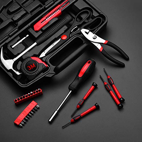 40-Piece Household Tools Kit - Small Basic Home Tool Set with Plas...