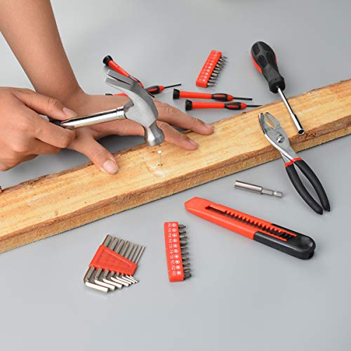 40-Piece Household Tools Kit - Small Basic Home Tool Set with Plas...